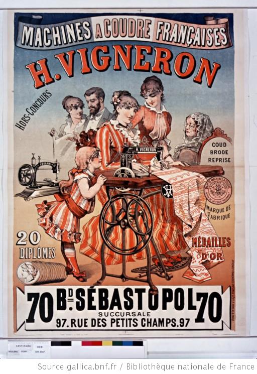 pub machine à coudre H Vigneron 1885 machine à coudre H Vigneron 1885
