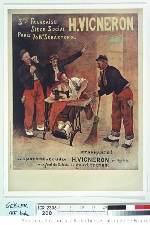 pub machine à coudre H Vigneron 1907 publicité machine à coudre H Vigneron 1907