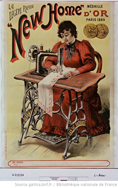 pub machine à coudre new home 1889 affiche publicitaire machine à coudre new home 1889